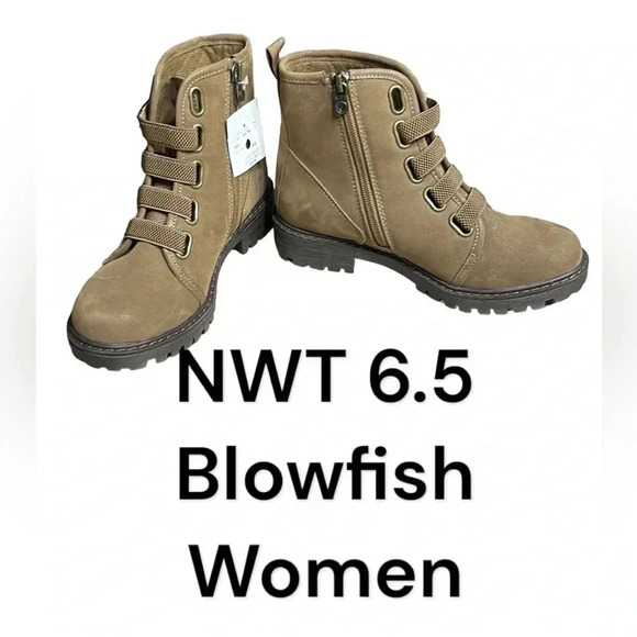 Blowfish ankle boots,women NEW!Malibu,size 6.5,grunge, boho, logo, accents - Picture 1 of 16